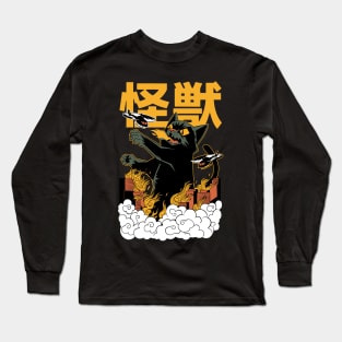 Kaiju Anime Cat Monster Attack Long Sleeve T-Shirt